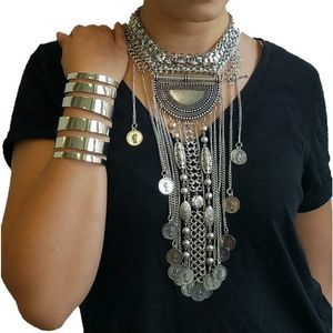 New Silver Statement Coin Necklace